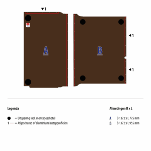 Vloerplaat 12 mm bruin tbv PARTNER/BERLINGO/COMBO/PRO ACE CITY L1 FWD (wielbasis 2785)