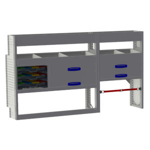 Premium inrichting "05" linkerzijde tbv Peugeot Expert L2H1 kleur grijs/blauw