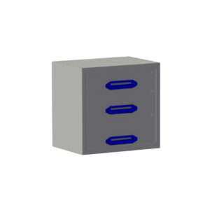 Ladekast B0507xD360xH490 mm met 3 laden (H 1x105; 1x140; 1x175)