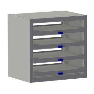 Kofferunit B508xD360xH490 mm met 4 Kofferplateau's uittrekbaar (4x 66)