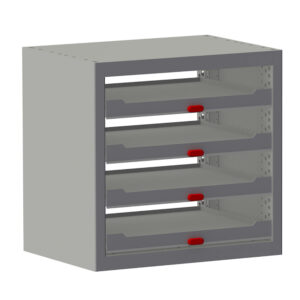 Kofferunit B508xD360xH490 mm met 4 Kofferplateau's uittrekbaar (4x 66)