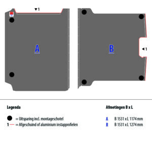 Vloerplaat 12 mm grijs tbv JUMPY L2 FWD (wielbasis 3275)