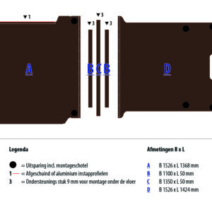 Vloerplaat 12 mm bruin tbv JUMPY L3 FWD (wielbasis 3275)