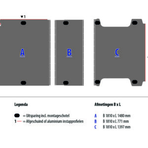 Vloerplaat 12 mm grijs tbv BOXER/JUMPER/MOVANO/DUCATO L3 FWD (wielbasis 4035)