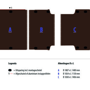 Vloerplaat 12 mm bruin tbv BOXER/JUMPER/MOVANO/DUCATO L4 FWD (wielbasis 4035XL)
