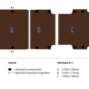 Vloerplaat 12 mm bruin tbv BOXER/JUMPER/MOVANO/DUCATO L4 FWD (wielbasis 4035XL)