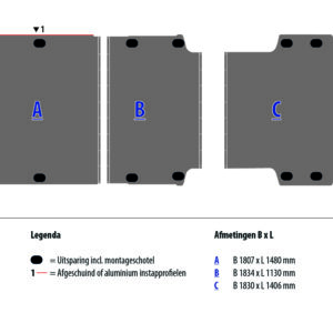 Vloerplaat 12 mm grijs tbv BOXER/JUMPER/MOVANO/DUCATO L4 FWD (wielbasis 4035XL)