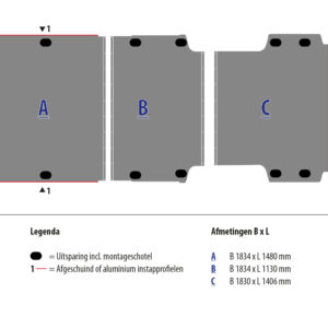 Vloerplaat 12 mm grijs tbv BOXER/JUMPER/MOVANO/DUCATO L4 FWD (wielbasis 4035XL)