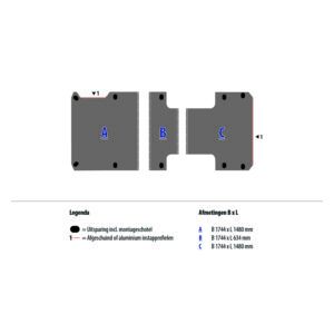 Vloerplaat 12 mm grijs tbv DAILY L3 RWD DL (wielbasis 4100)