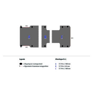 Vloerplaat 12 mm grijs tbv DAILY L3 RWD DL (wielbasis 4100)