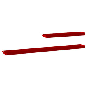 Alu. Langgoed materiaalbak rood B1600/3100xD360xH105 mm